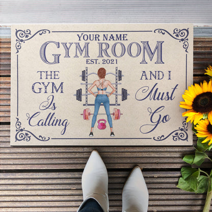Gym Room - Personalized Doormat - Birthday Gift For Gymer - Fitness Lady