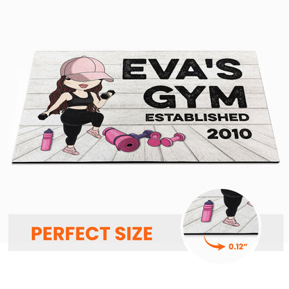 Gym Sign - Personalized Doormat - Gift for Fitness Lovers - Cute Fitness Girl