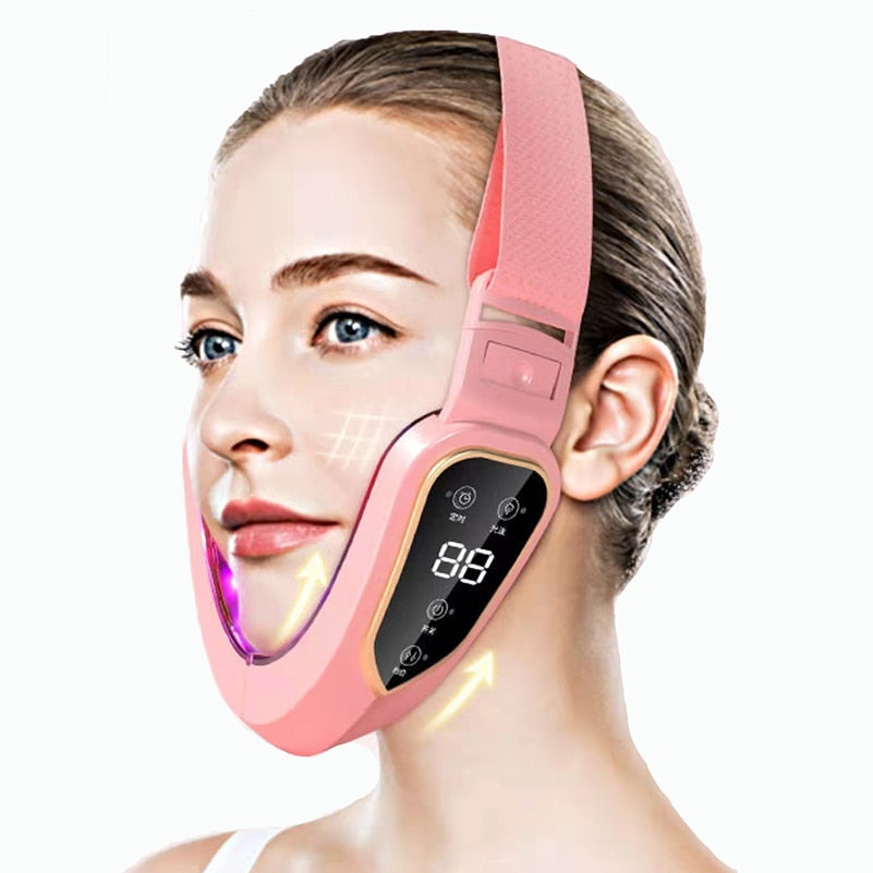 Facial Lifting Device LED Photon Therapy Facial Slimming Vibration Massager Double Chin V-shaped Cheek Lift Face
