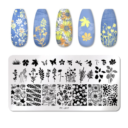 Nail Art Template 12 * 6cm Nail Art Templates Stamping Plate Design Flower Animal Glass Temperature Lace Stamp Templates Plates Image