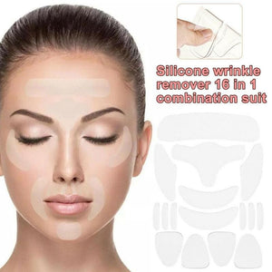 16pcs Reusable Silicone Patches Anti Rimpel Pads Silicone Wrinkle Removal Sticker Face Forehead Neck Eye Sticker Skin Care Patch