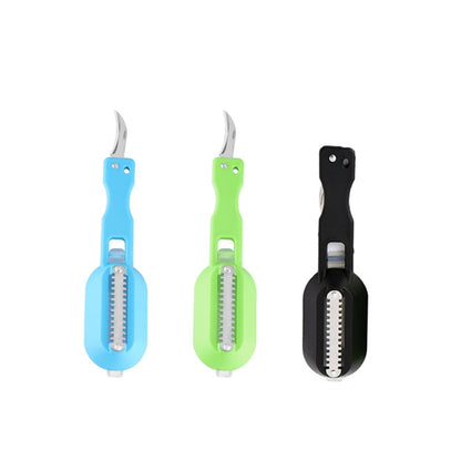 Fish Cleaning Tool 2-in-1 Fishing Scale Brush with Built-in Fish Cutter