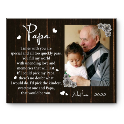 Papa Gift Papa Christmas Gift For Papa, Gift From Grandkids Picture Canvas, Grandpa Gift, Personalized Grandpa Gift