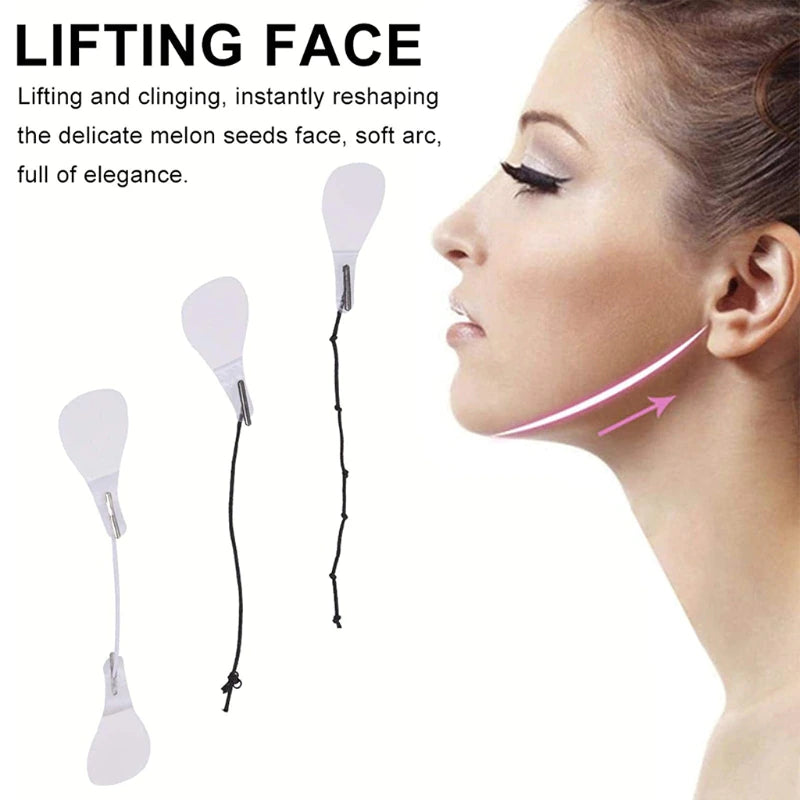 40-Piece Invisible V-Line Face Lift Tapes with Lifting Ropes for Women