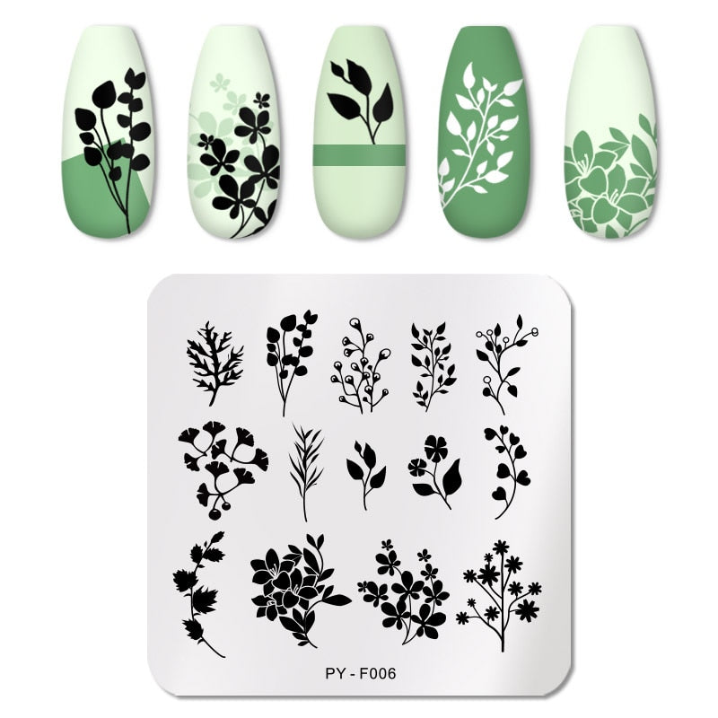 Nail Art Template 12 * 6cm Nail Art Templates Stamping Plate Design Flower Animal Glass Temperature Lace Stamp Templates Plates Image