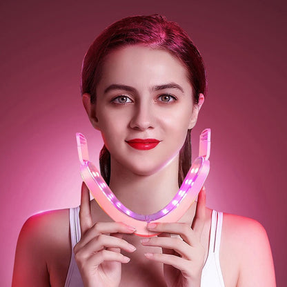 Facial Lifting Device LED Photon Therapy Facial Slimming Vibration Massager Double Chin V-shaped Cheek Lift Face