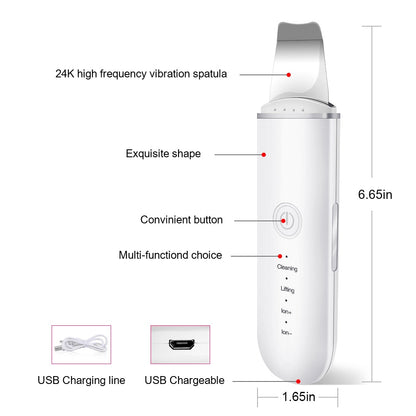 Ultrasonic Skin Scrubber Deep Face Cleaning Machine Peeling Shovel Facial Pore Cleaner Face Skin Scrubber