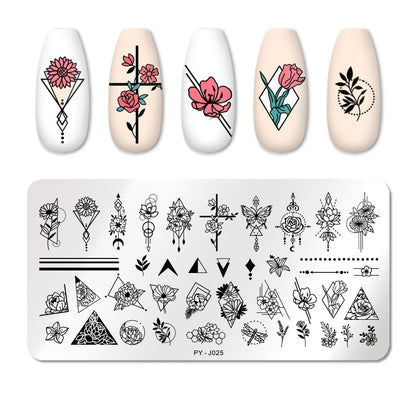 Nail Art Template 12 * 6cm Nail Art Templates Stamping Plate Design Flower Animal Glass Temperature Lace Stamp Templates Plates Image