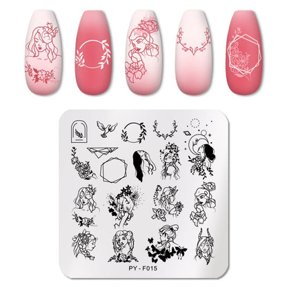 Nail Art Template 12 * 6cm Nail Art Templates Stamping Plate Design Flower Animal Glass Temperature Lace Stamp Templates Plates Image