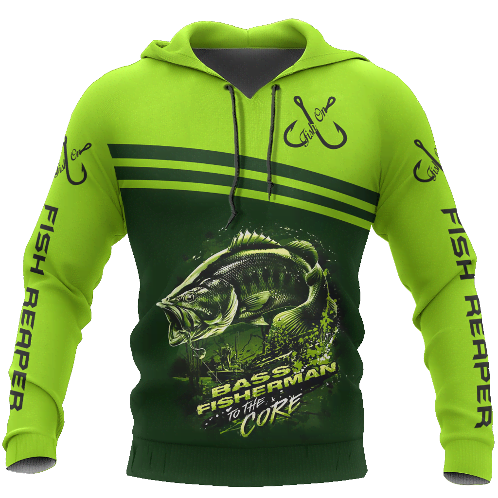 Fishing Gifts Bass Fisherman To The Core US Unisex Size Hoodie