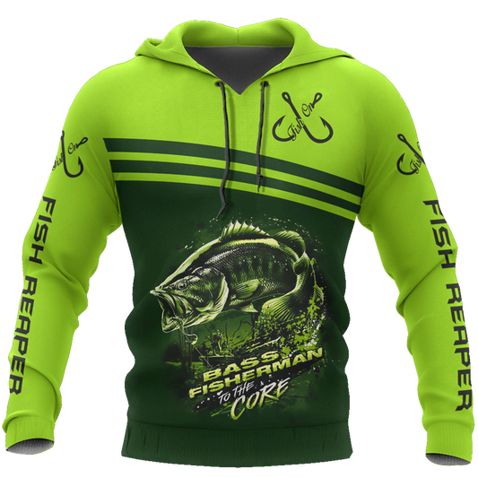 Fishing Gifts Bass Fisherman To The Core US Unisex Size Hoodie
