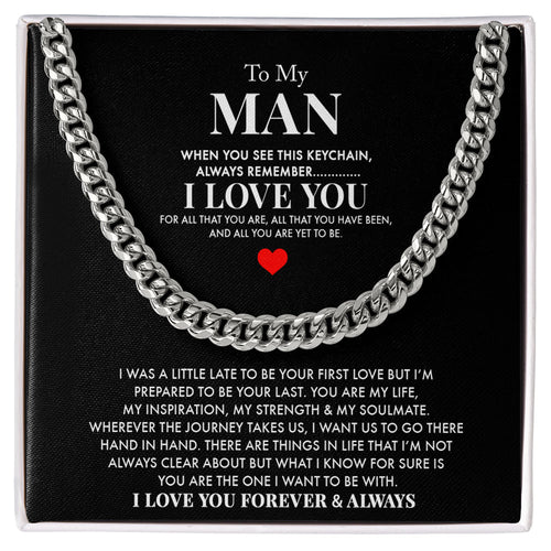 Husband and Boyfriend Necklace - You Are My Life - Cuban Link Chain Necklace Gift For Boyfriend Husband, Valentine Gift for Him