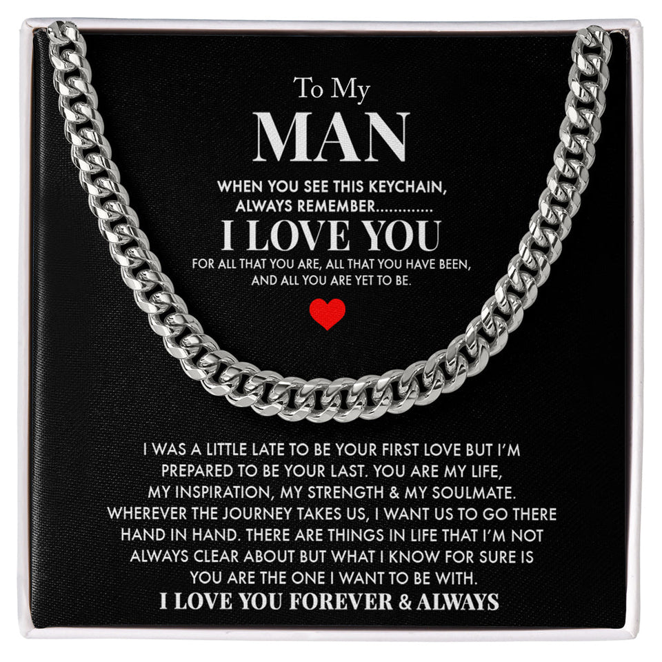 Husband and Boyfriend Necklace - You Are My Life - Cuban Link Chain Necklace Gift For Boyfriend Husband, Valentine Gift for Him