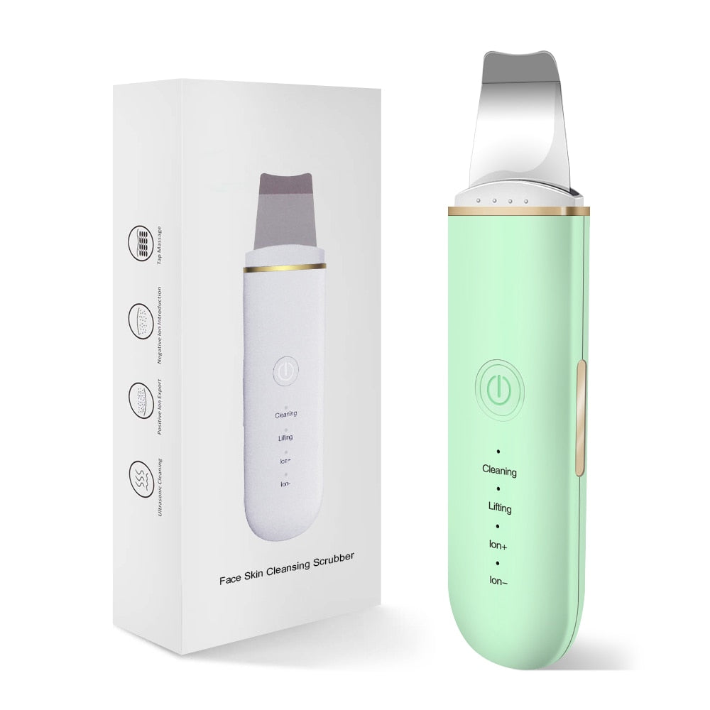 Ultrasonic Skin Scrubber Deep Face Cleaning Machine Peeling Shovel Facial Pore Cleaner Face Skin Scrubber