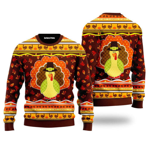 Chicken Happy Thanksgiving Ugly Christmas Sweater 