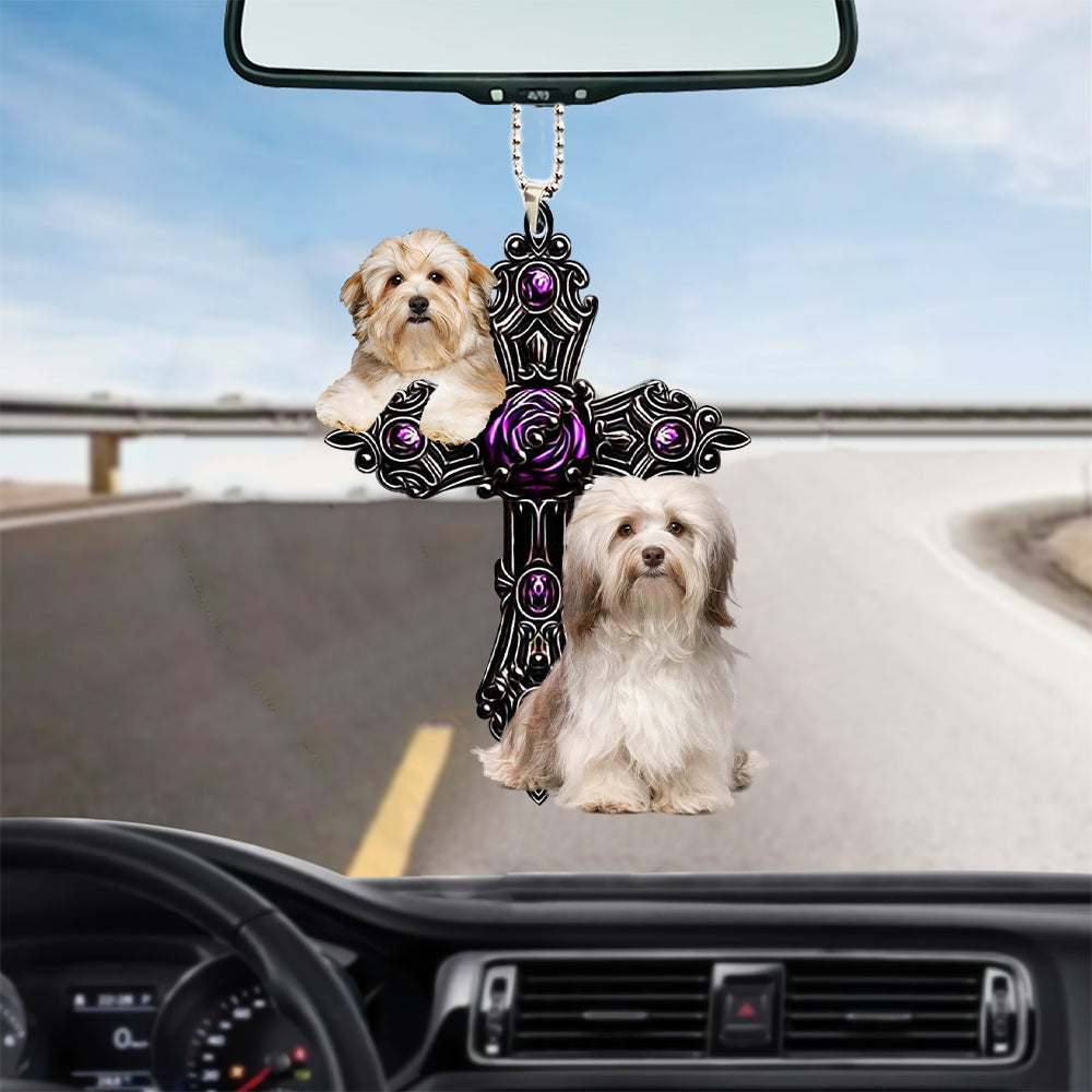 Havanese Pray For God Car Hanging Ornament Dog Pray For God Ornament Godmerch