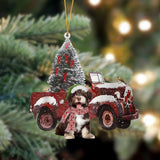 Godmerch- Ornament- Havanese-Christmas Truck Two Sided Ornament, Happy Christmas Ornament, Car Ornament