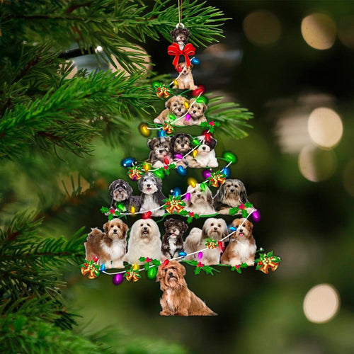 Havanese-Christmas Tree Lights-Two Sided Ornament