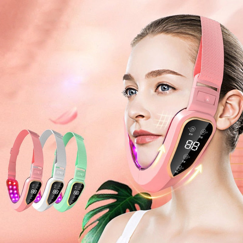 Facial Lifting Device LED Photon Therapy Facial Slimming Vibration Massager Double Chin V-shaped Cheek Lift Face