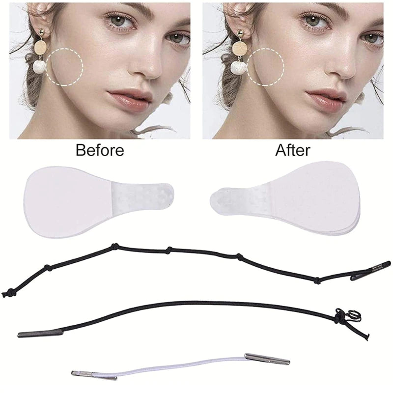 40-Piece Invisible V-Line Face Lift Tapes with Lifting Ropes for Women
