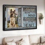 Amazing German Shepherd, White door, Old door, Always on my mind - Heaven Landscape Canvas Prints, Wall Art