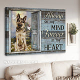 Amazing German Shepherd, White door, Old door, Always on my mind - Heaven Landscape Canvas Prints, Wall Art