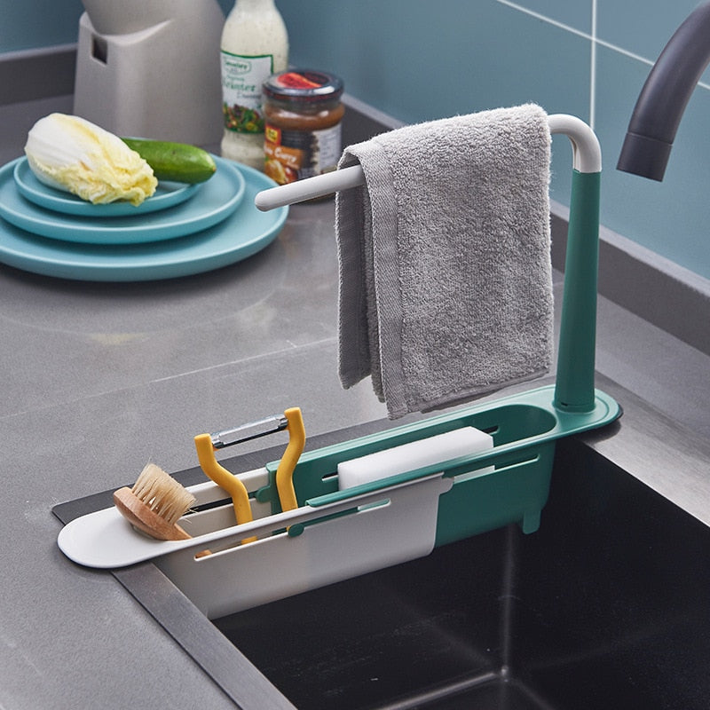 Kitchen Sink Organizer Sponge Soap Dish Sink Drain Rack Storage Basket Kitchen Gadgets Accessories Tool