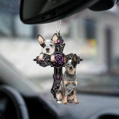 Heeler Pray For God Car Hanging Ornament Dog Pray For God Ornament Godmerch
