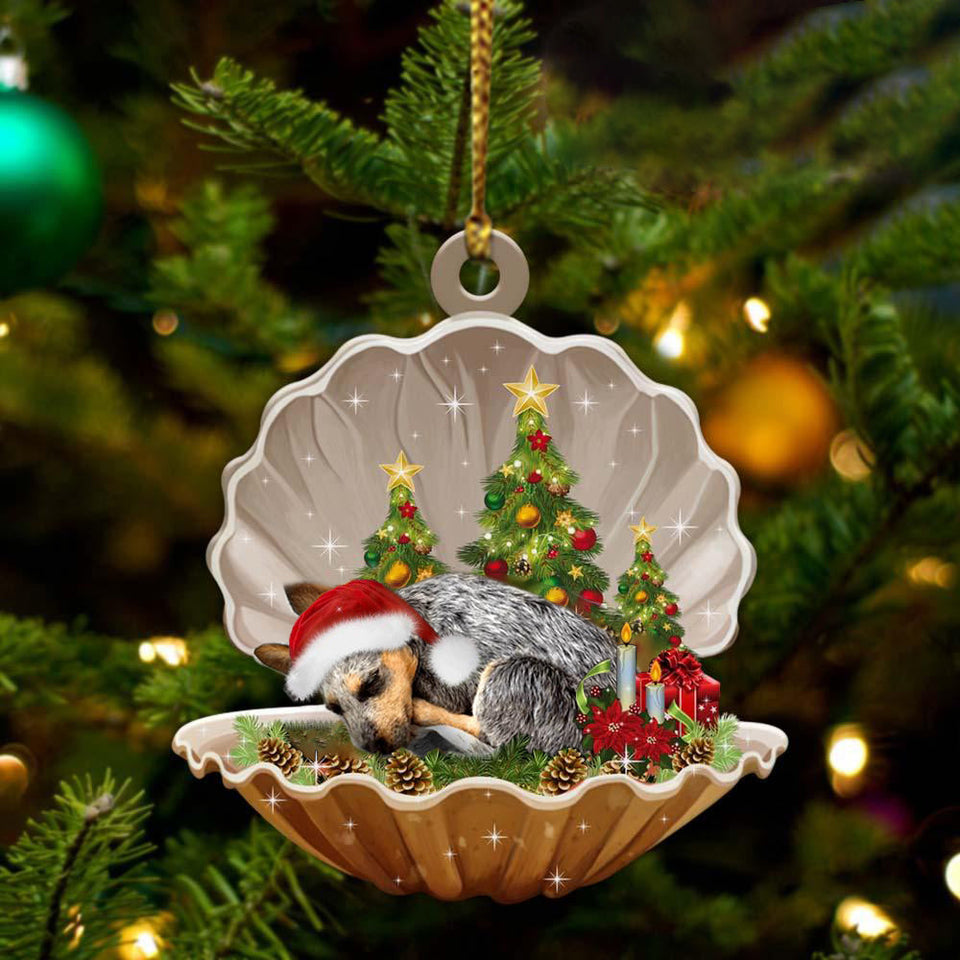 Ornament- Heeler-Sleeping Pearl in Christmas Two Sided Ornament, Happy Christmas Ornament, Car Ornament