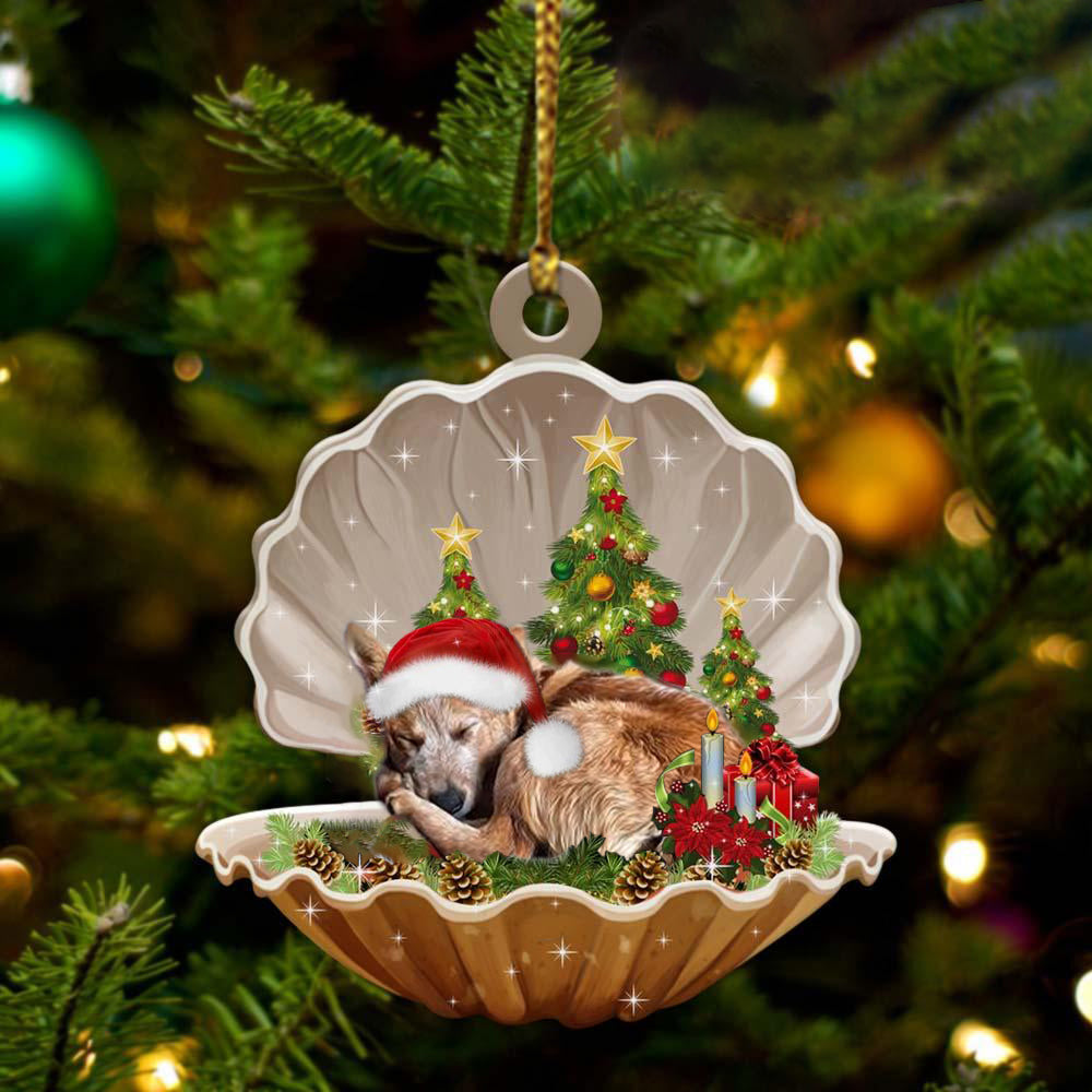 Ornament- Heeler3-Sleeping Pearl in Christmas Two Sided Ornament, Happy Christmas Ornament, Car Ornament