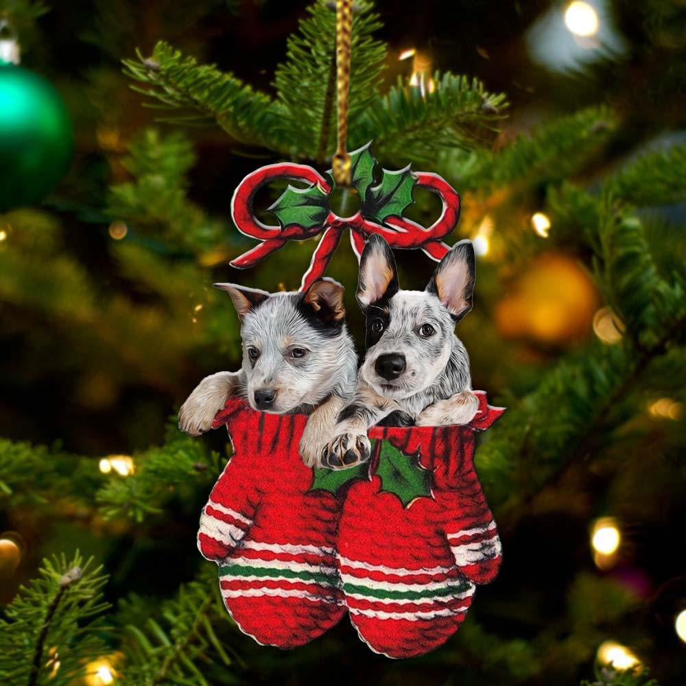 Ornament- Heeler Inside Your Gloves Christmas Holiday-Two Sided Ornament, Christmas Ornament, Car Ornament