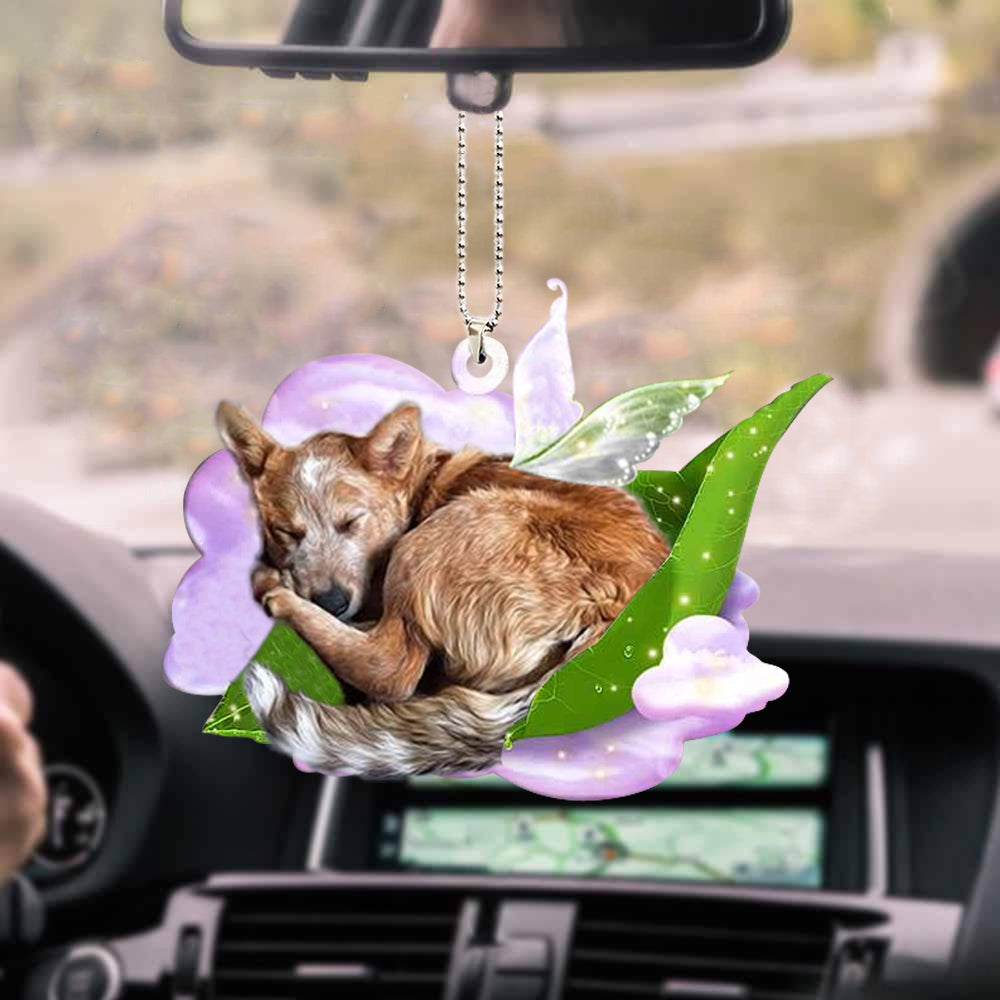 Heeler Sleep On Fallen Leaves Two Sided Ornament, Gift For Pet Lover, Animal Ornaments