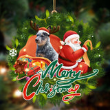 Godmerch- Ornament- Heeler-Santa & dog Hanging Ornament, Happy Christmas Ornament, Car Ornament