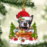 Heeler In The Chimney Hanging Ornament Dog Christmas Ornament
