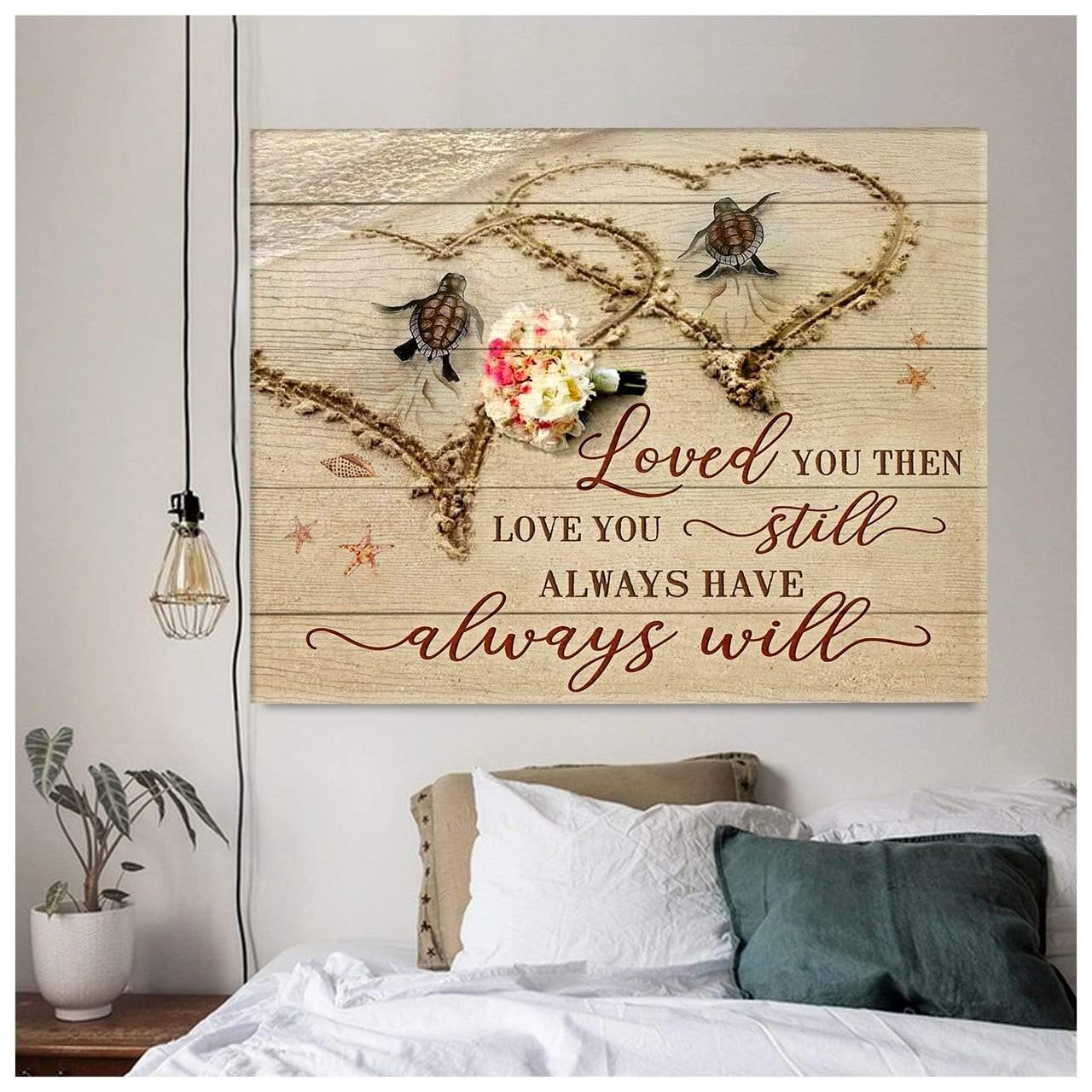 Turtle Loved You Then Framed Canvas Wall Art