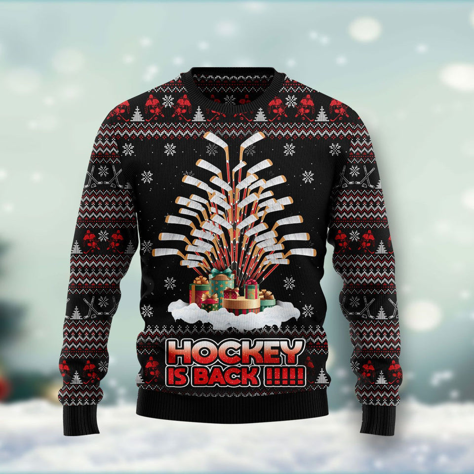 Hockey Is Back Ugly Christmas Sweater 