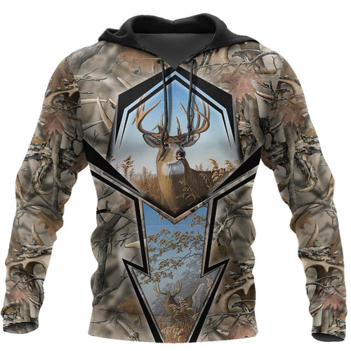Hunting Gifts Deer Hunting Gifts Deer Hunting All Over Printed US Unisex Size Hoodie