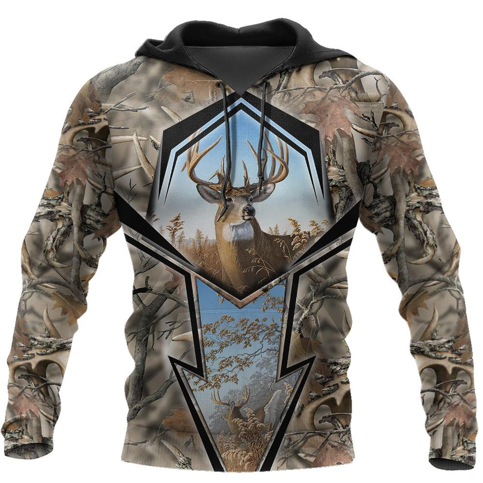 Hunting Gifts Deer Hunting Gifts Deer Hunting All Over Printed US Unisex Size Hoodie