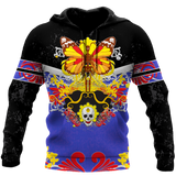 Skull Gifts Butterfly Love Skull all over printed US Unisex Size Hoodie