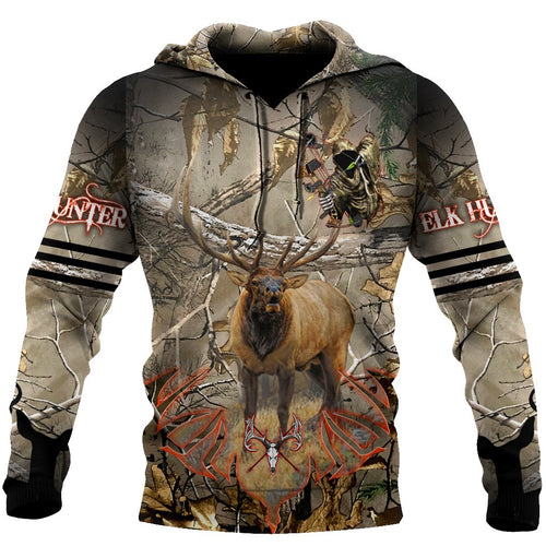 Hunting Gifts Deer Hunting Gifts Deer Hunting All Over Printed US Unisex Size Hoodie