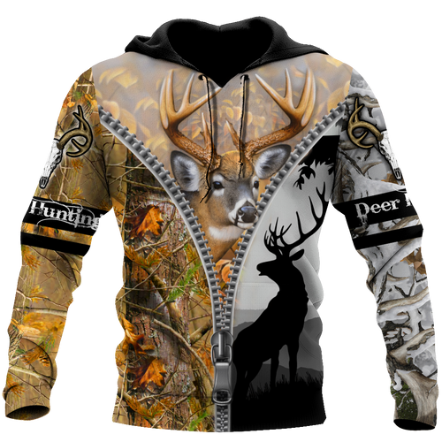 Hunting Gifts Deer Hunting Gifts Deer Hunting All Over Printed US Unisex Size Hoodie