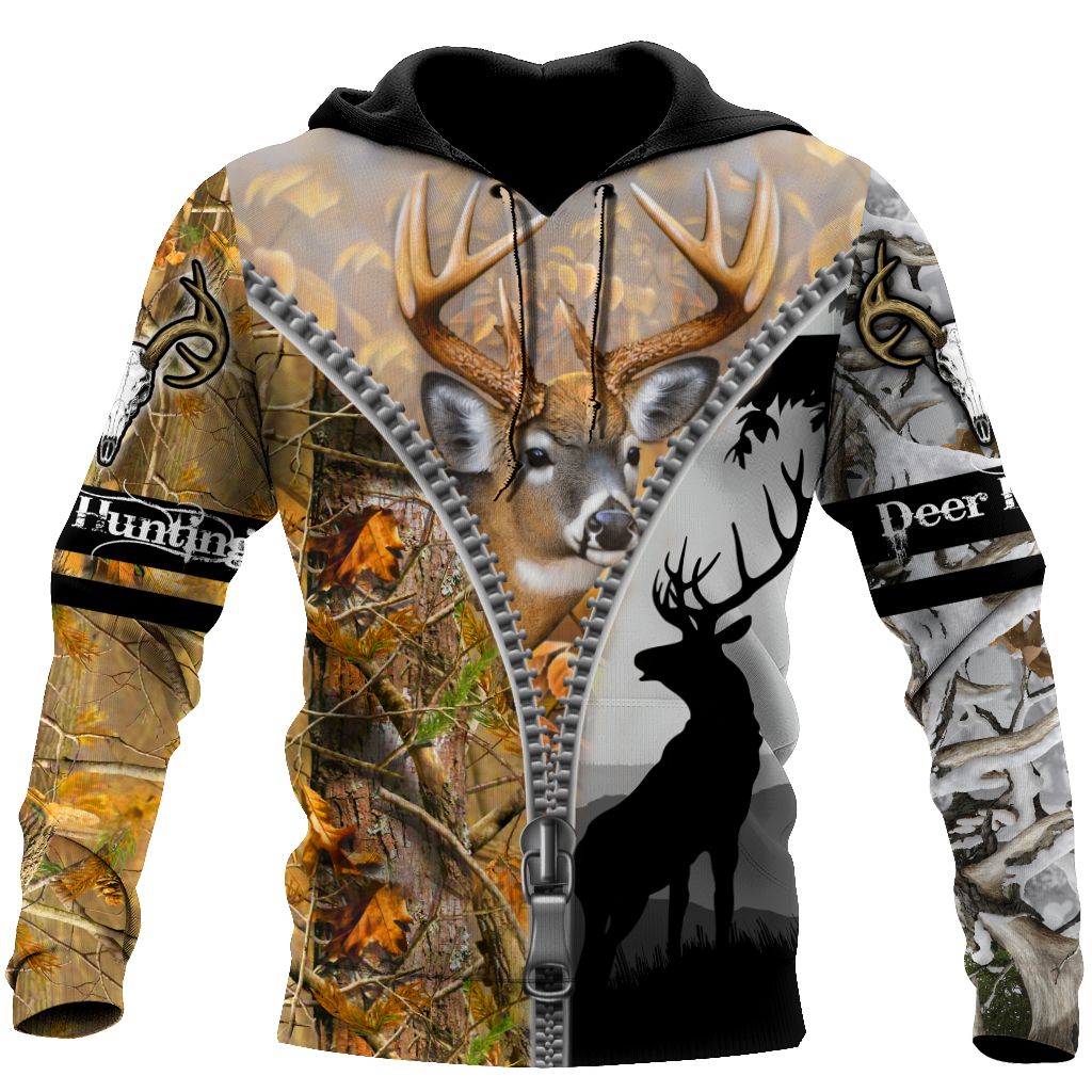 Hunting Gifts Deer Hunting Gifts Deer Hunting All Over Printed US Unisex Size Hoodie