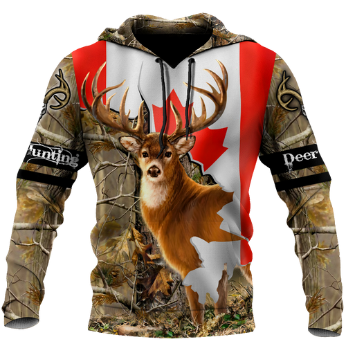 Hunting Gifts Deer Hunting Gifts Deer Hunting Canada All Over Printed US Unisex Size Hoodie