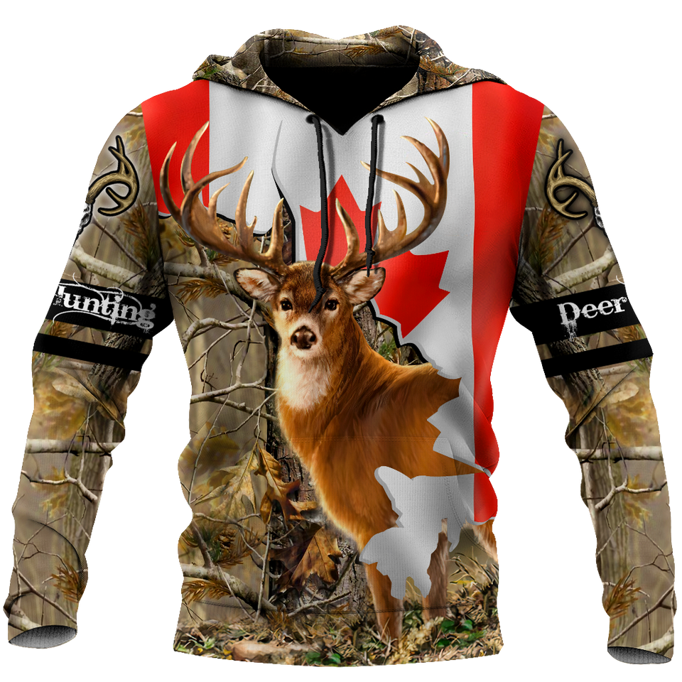 Hunting Gifts Deer Hunting Gifts Deer Hunting Canada All Over Printed US Unisex Size Hoodie