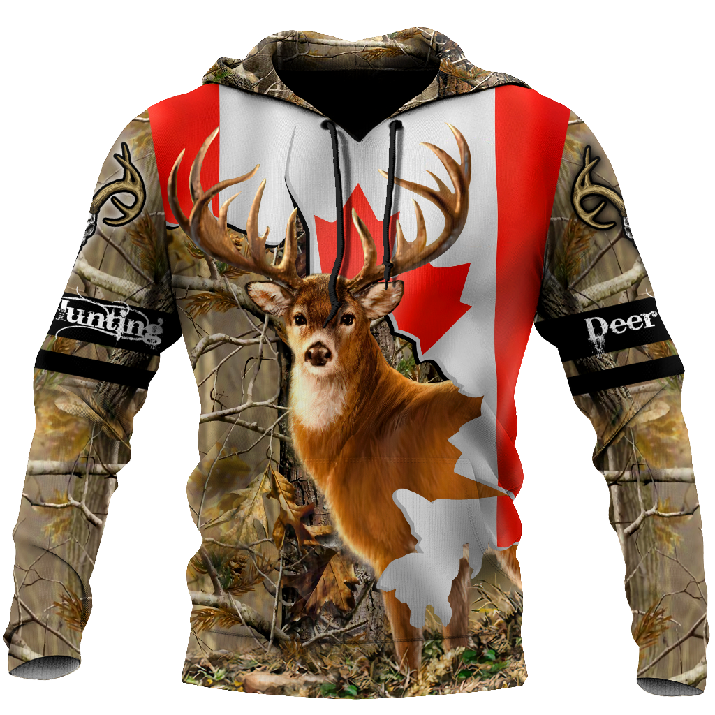 Hunting Gifts Deer Hunting Gifts Deer Hunting Canada All Over Printed US Unisex Size Hoodie