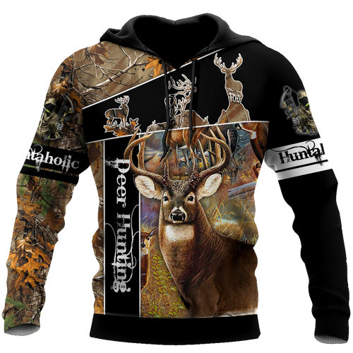 Hunting Gifts Deer Hunting Gifts Huntaholic - Deer Hunting All Over Printed US Unisex Size Hoodie