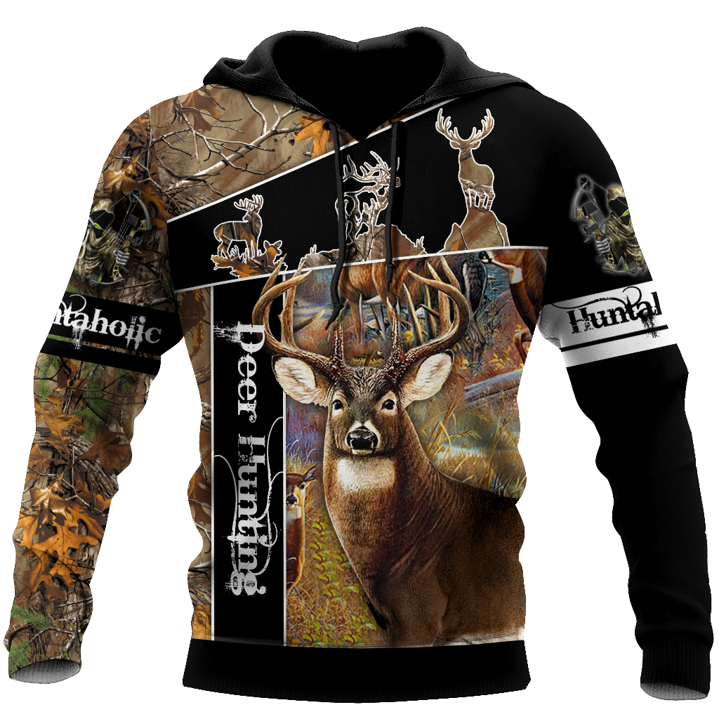 Hunting Gifts Deer Hunting Gifts Huntaholic - Deer Hunting All Over Printed US Unisex Size Hoodie