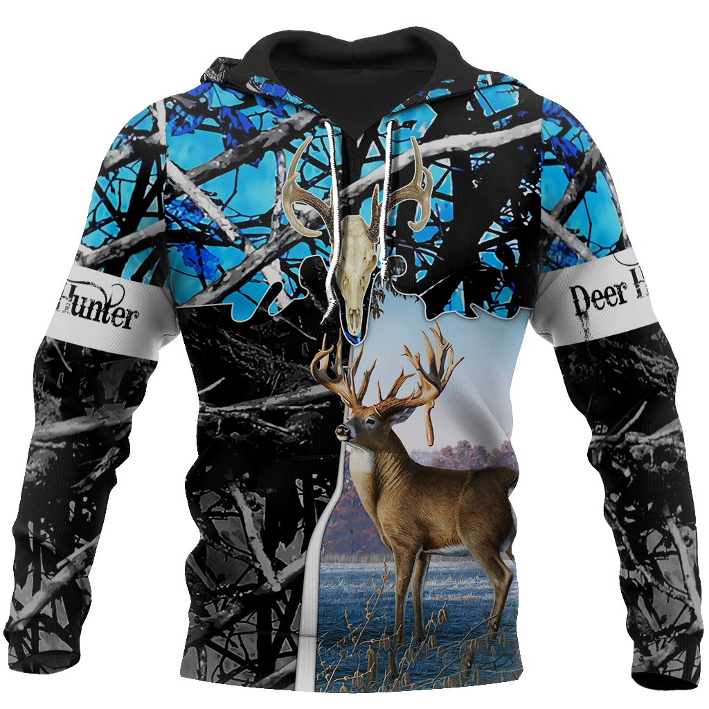 Hunting Gifts Deer Hunting Gifts Beutiful deer hunting camo all over printed US Unisex Size Hoodie
