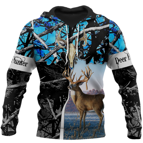 Hunting Gifts Deer Hunting Gifts Beutiful deer hunting camo all over printed US Unisex Size Hoodie