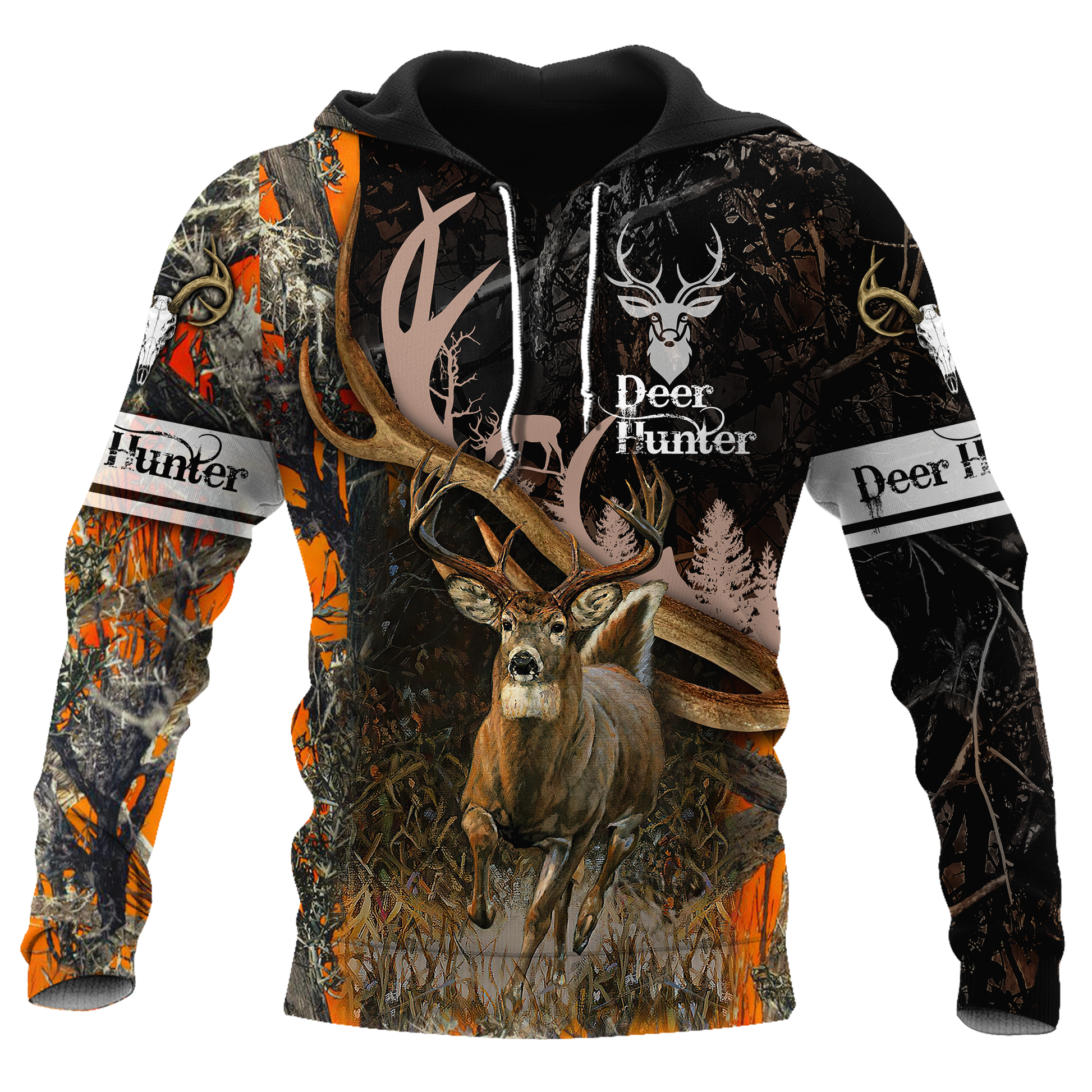 Hunting Gifts Deer Hunting Gifts Premium Hunting Deer Black Camo US Unisex Size Hoodie